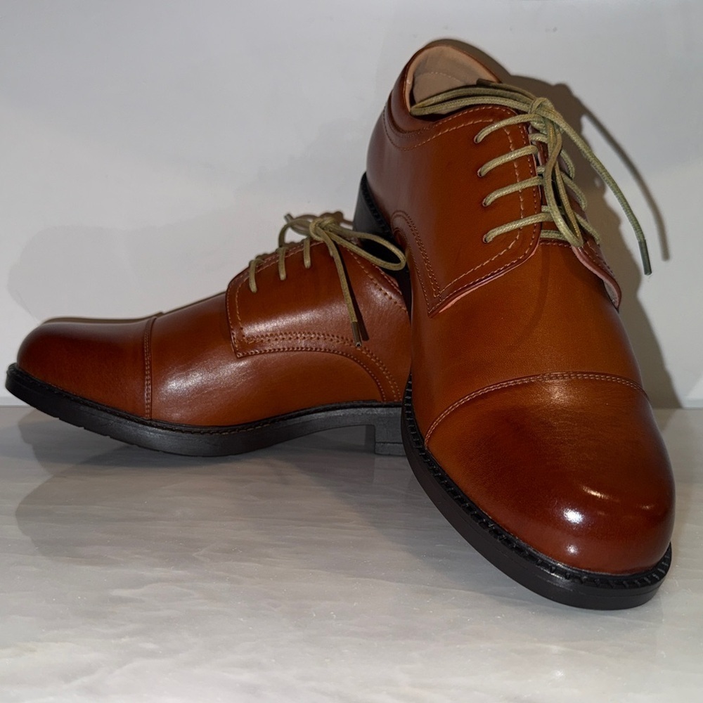 Bruno Marc Cap Toe Oxfords Brown Dress Shoes Downing-01 Men’s Size 9.5 | NWOT